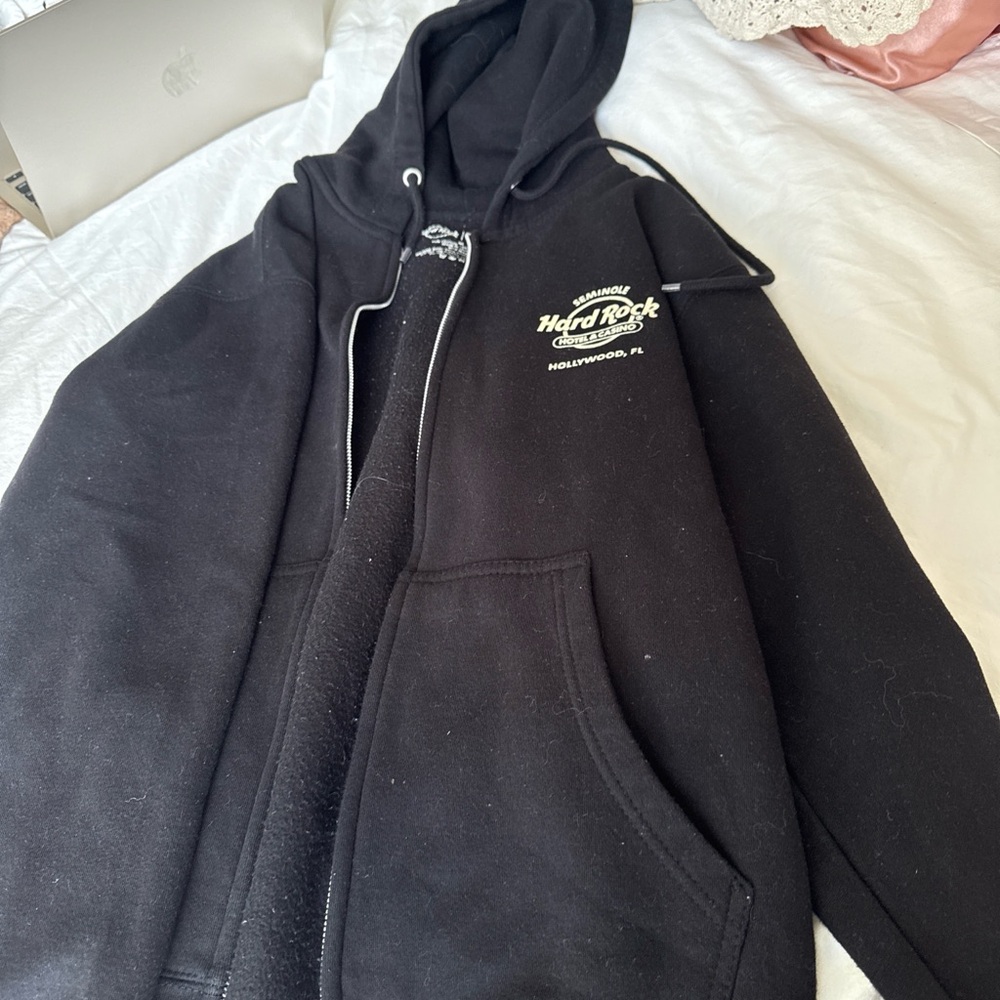Hard Rock Cafe Black Zip-Up Hoodie Jacket - Men's